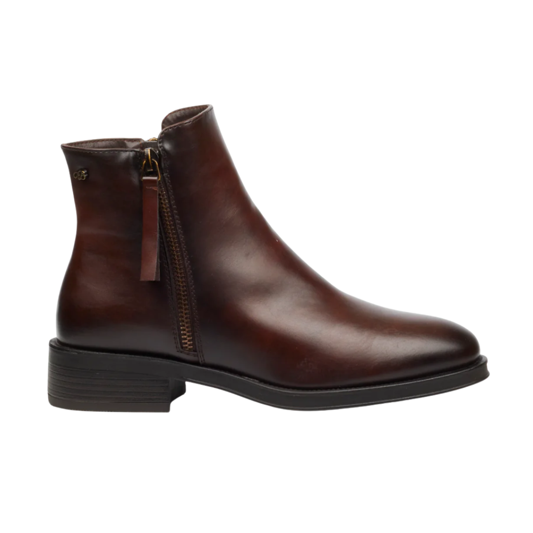 Miss Black Deer 1 chocolate leather ankle boot for women